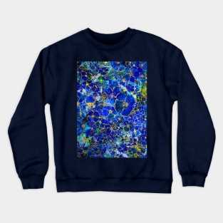 Floral abstract blue 1 Crewneck Sweatshirt